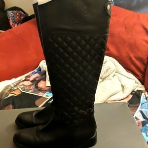 Wide calf black boots